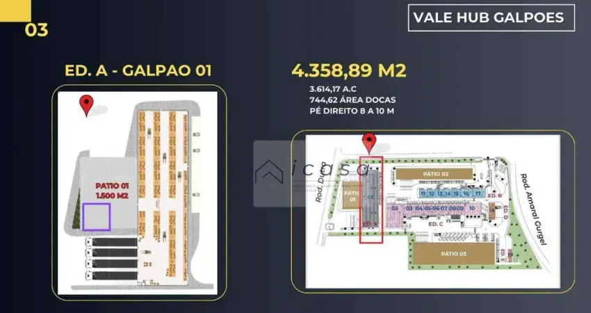 Galpão para Locacao com 4.360,00m² com 8 Docas a margem da Dutra - Caçapava/SP