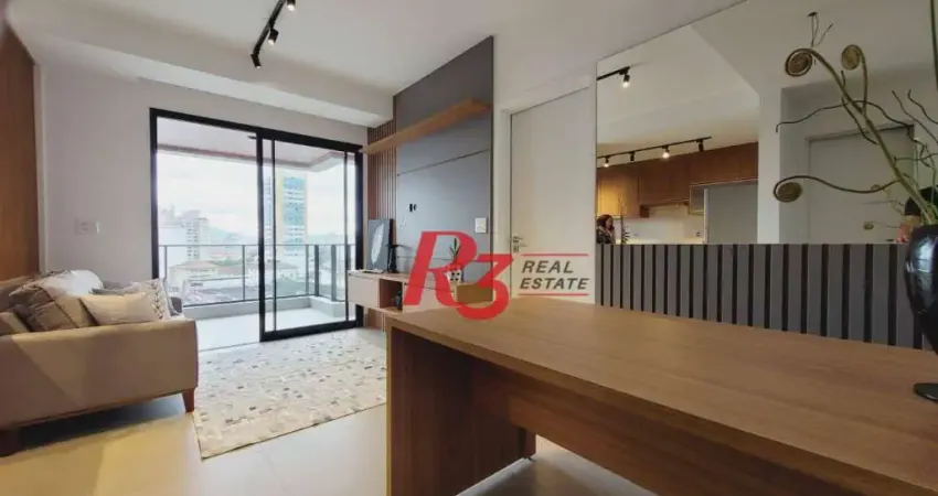 Apartamento com 1 dormitório para alugar, 54 m² por r$ 5.800,02/mês - boqueirão - santos/sp