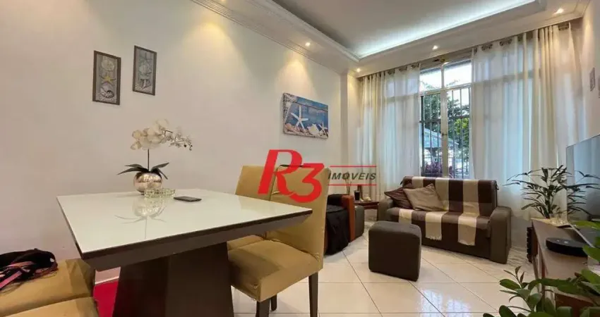 Apartamento com 2 dormitórios à venda, 78 m² por r$ 557.000,00 - embaré - santos/sp