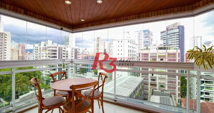 Apartamento com 4 dormitórios para alugar, 204 m² por R$ 18.000,00/mês - Gonzaga - Santos/SP