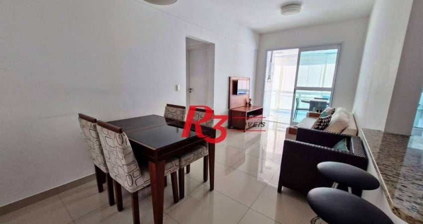Apartamento com 2 dormitórios para alugar, 77 m² por R$ 5.000,00/mês - José Menino - Santos/SP