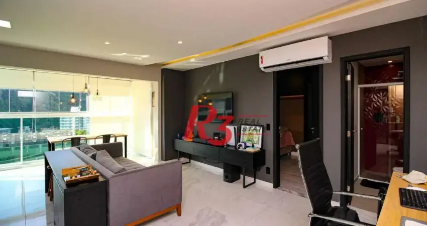 Apartamento com 1 dormitório para alugar, 48 m² por R$ 3.900,00/mês - José Menino - Santos/SP