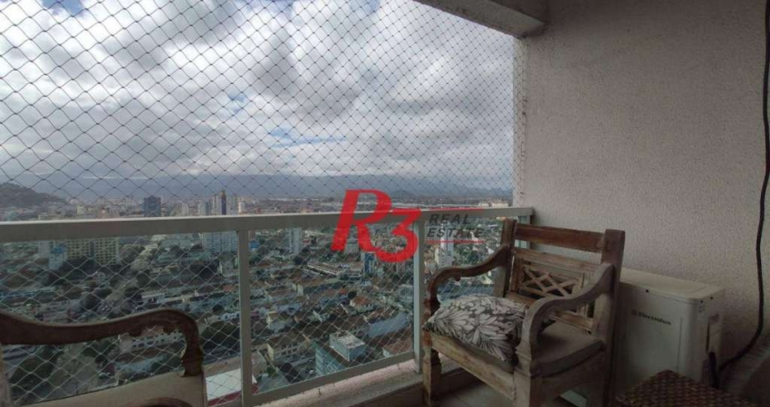 Apartamento com 1 dormitório para alugar, 47 m² por R$ 4.500,00/mês - Boqueirão - Santos/SP