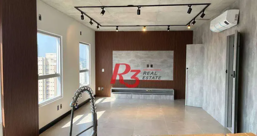 Apartamento com 1 dormitório para alugar, 74 m² por r$ 6.000,02/mês - embaré - santos/sp