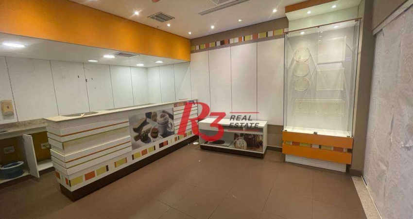 Loja, 42 m² - venda por R$ 630.000,00 ou aluguel por R$ 6.640,00/mês - Gonzaga - Santos/SP