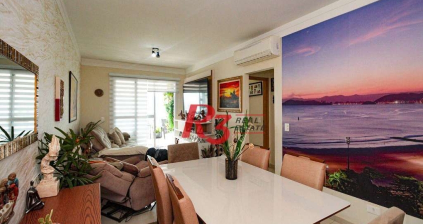 Apartamento com 3 dormitórios à venda, 134 m² por R$ 2.500.000,00 - Gonzaga - Santos/SP