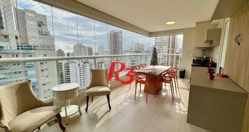 Apartamento com 3 dormitórios à venda, 127 m² por r$ 1.950.000,00 - boqueirão - santos/sp