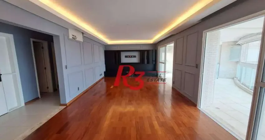Apartamento com 4 dormitórios para alugar, 204 m² por r$ 20.000,00/mês - embaré - santos/sp