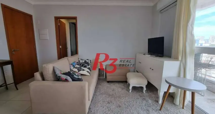 Apartamento com 1 dormitório para alugar, 52 m² por R$ 3.800,00/mês - Boqueirão - Santos/SP