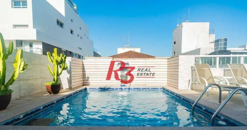 Cobertura com 3 dormitórios à venda, 194 m² por R$ 1.300.000,00 - Aparecida - Santos/SP