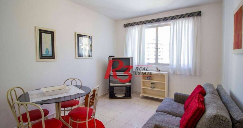Apartamento com 1 dormitório para alugar, 60 m² por R$ 3.000,00/mês - Gonzaga - Santos/SP