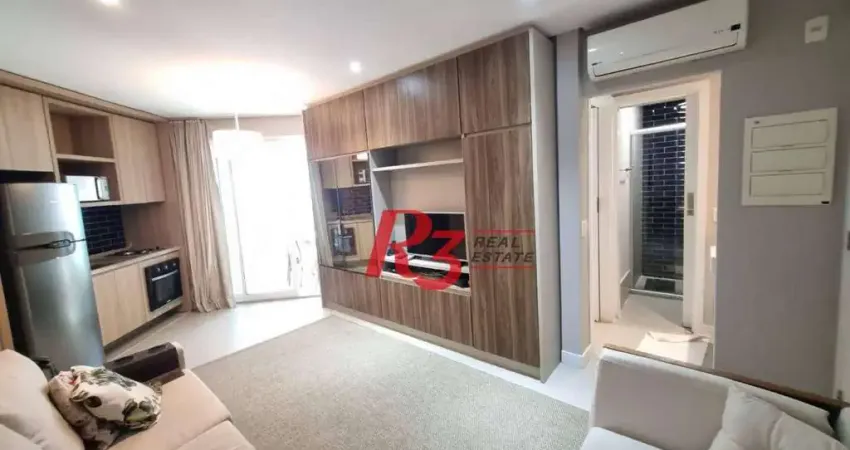 Apartamento com 1 dormitório para alugar, 45 m² por r$ 5.900,02/mês - pompéia - santos/sp