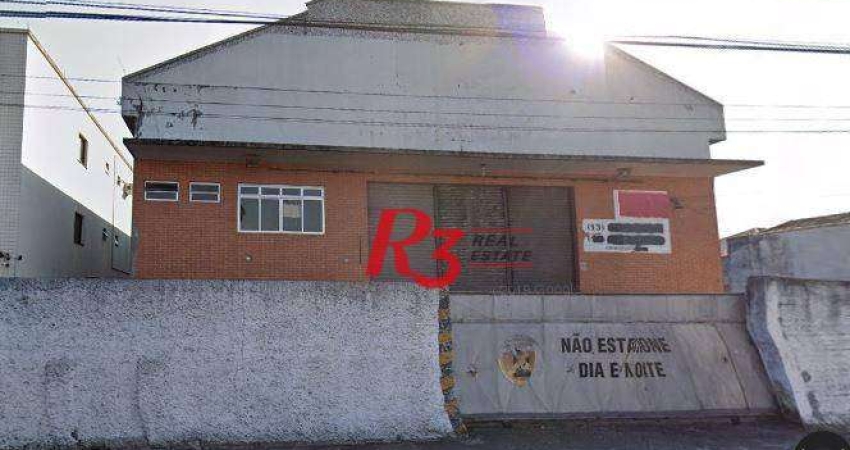 Galpão, 1000 m² - venda por R$ 6.500.000,00 ou aluguel por R$ 43.033,32/mês - Macuco - Santos/SP