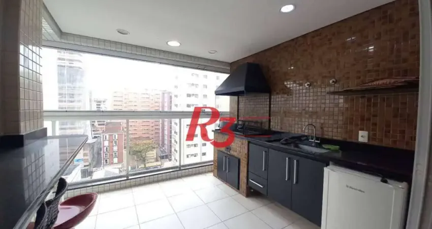 Apartamento com 3 dormitórios à venda, 125 m² por r$ 1.850.000,00 - embaré - santos/sp