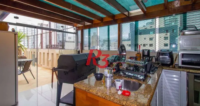 Cobertura com 3 dormitórios à venda, 255 m² por R$ 1.700.000,00 - Pompéia - Santos/SP
