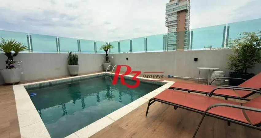 Cobertura com 4 dormitórios à venda, 242 m² por r$ 5.500.000,00 - gonzaga - santos/sp