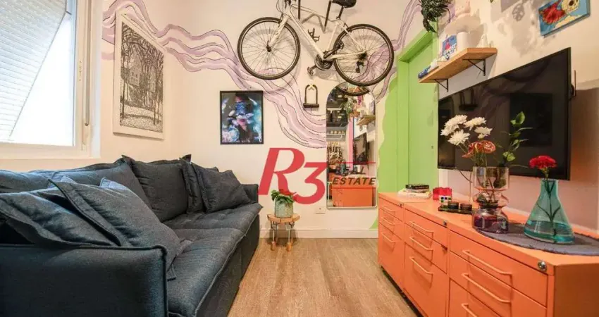 Kitnet com 1 dormitório mobiliada , 27 m² por R$ 295.000 - Embaré - Santos/SP