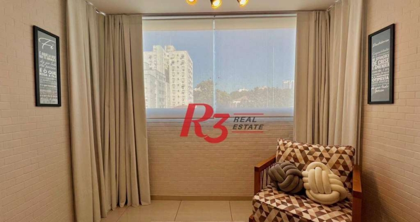 Apartamento com 2 dormitórios para alugar, 68 m² por R$ 6.200,00/mês - Estuário - Santos/SP