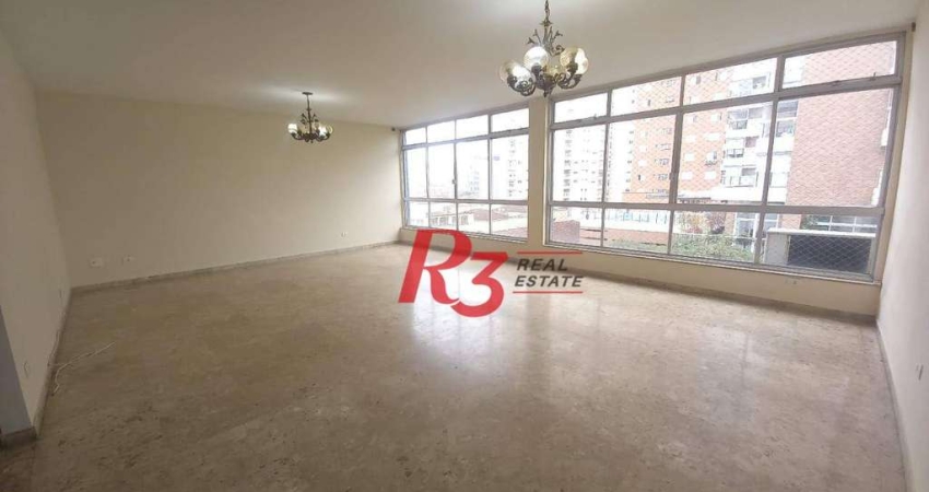 Apartamento para alugar, 193 m² por R$ 6.800,00/mês - Embaré - Santos/SP