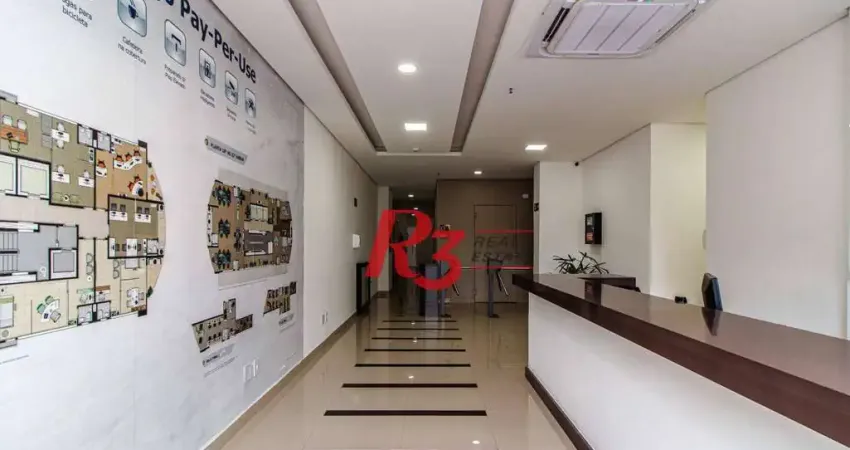 Sala para alugar, 36 m² por r$ 3.050,00/mês - ponta da praia - santos/sp