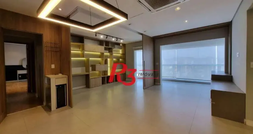 Oportunidade para compra e locação em Santos, apto. reformado por arquiteto, 103 m², 2 quartos, 1 suíte, ampla sacada, portaria 24h e lazer , 2 vagas