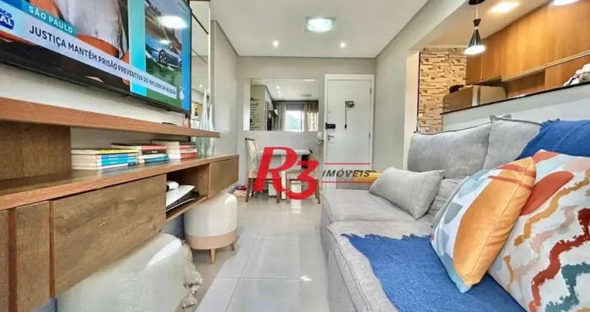 Apartamento com 2 dormitórios à venda, 49 m² por r$ 340.000,00 - castelo - santos/sp