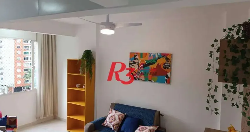 Apartamento com 1 dormitório para alugar, 50 m² por R$ 3.000,02/mês - Itararé - São Vicente/SP