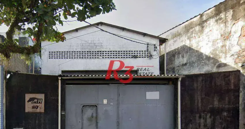 Galpão, 1000 m² - venda por R$ 3.819.000,00 ou aluguel por R$ 23.000,01/mês - Macuco - Santos/SP