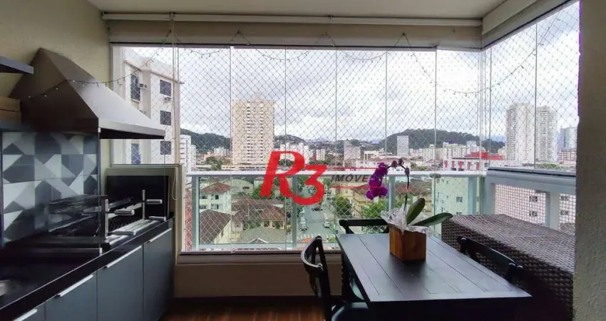 Apartamento com 2 dormitórios à venda, 64 m² por r$ 745.000,00 - campo grande - santos/sp