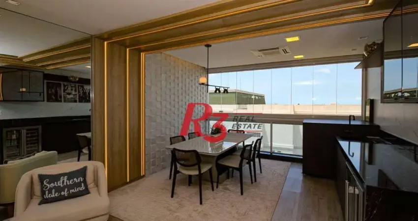 Apartamento com 1 dormitório à venda, 91 m² por r$ 2.650.000,00 - aparecida - santos/sp