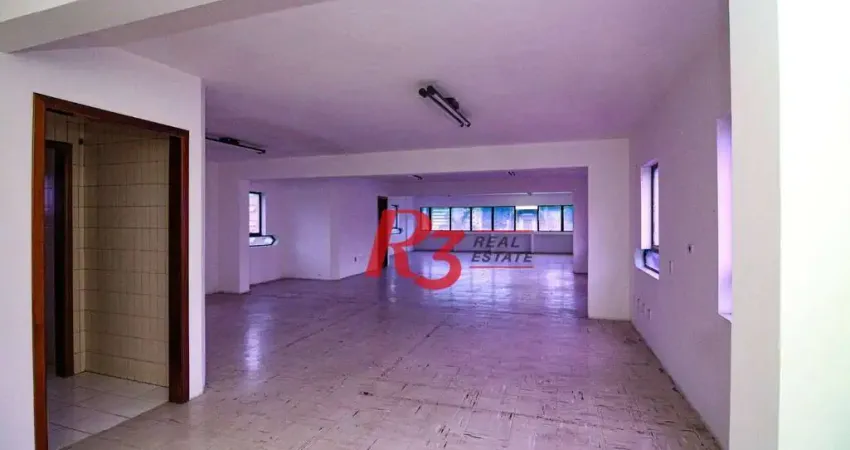 Sala para alugar, 121 m² por r$ 5.000,00/mês - vila mathias - santos/sp