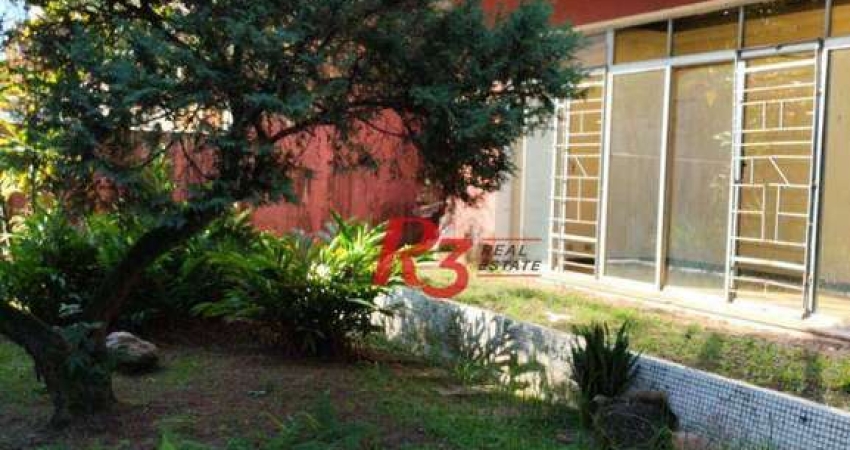 Sobrado para alugar, 306 m² por R$ 26.521,36/mês - Boqueirão - Santos/SP