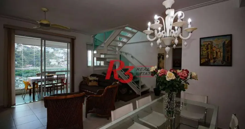 Cobertura com 2 dormitórios para alugar, 123 m² por R$ 8.500,00/mês - José Menino - Santos/SP