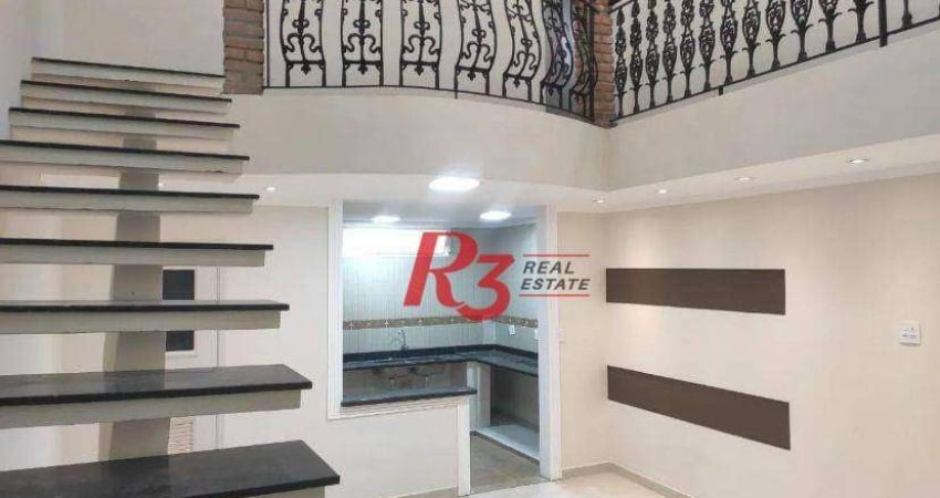 Sobrado para alugar, 100 m² por R$ 4.000,02/mês - Macuco - Santos/SP