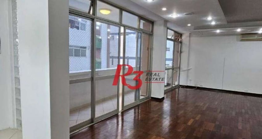 Apartamento com 3 dormitórios para alugar, 161 m² por R$ 6.000,00/mês - Gonzaga - Santos/SP