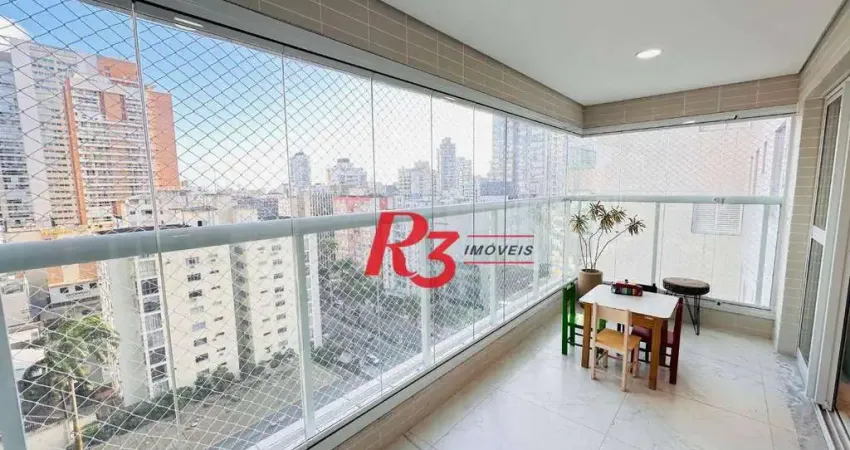 Apartamento com 3 dormitórios à venda, 99 m² por r$ 1.590.000,00 - gonzaga - santos/sp