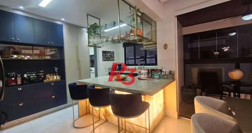 Apartamento com 3 dormitórios à venda, 120 m² por R$ 1.650.000,00 - Pompéia - Santos/SP