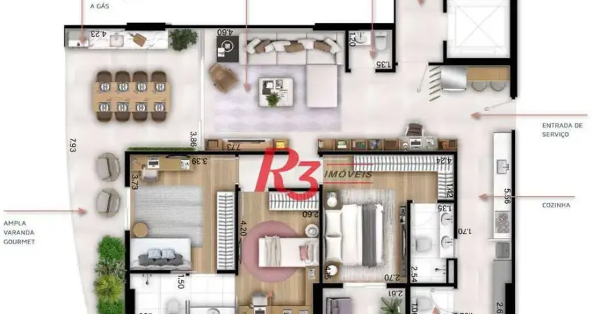 Apartamento à venda, 148 m² por R$ 1.850.000,00 - Boqueirão - Santos/SP