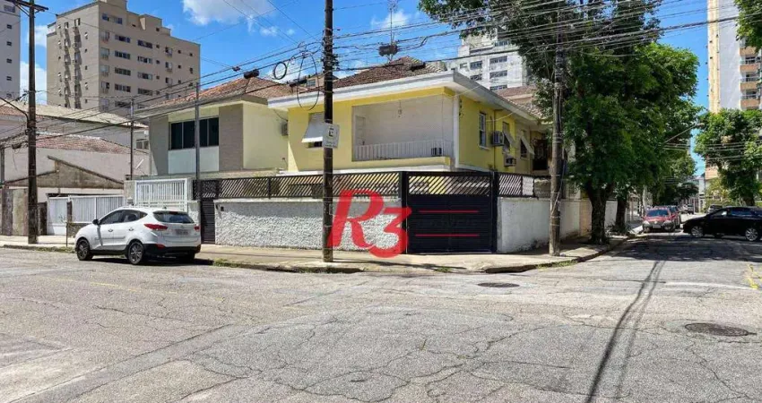 Raridade! Sobrado de esquina para locação comercial na Ponta da Praia, com 156 m², 5 vagas, potencial enorme!! Oportunidade de verdade!!!