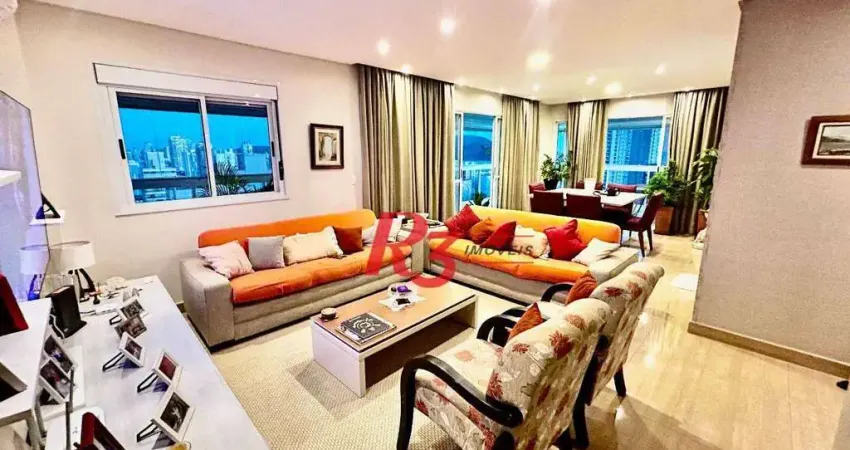 Apartamento com 3 dormitórios à venda, 171 m² por R$ 2.300.000,00 - Embaré - Santos/SP