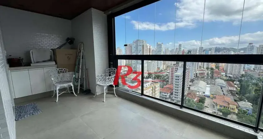 Apartamento com 1 suíte + lavabo para alugar, 54 m² por R$ 7.000/mês - Boqueirão - Santos/SP