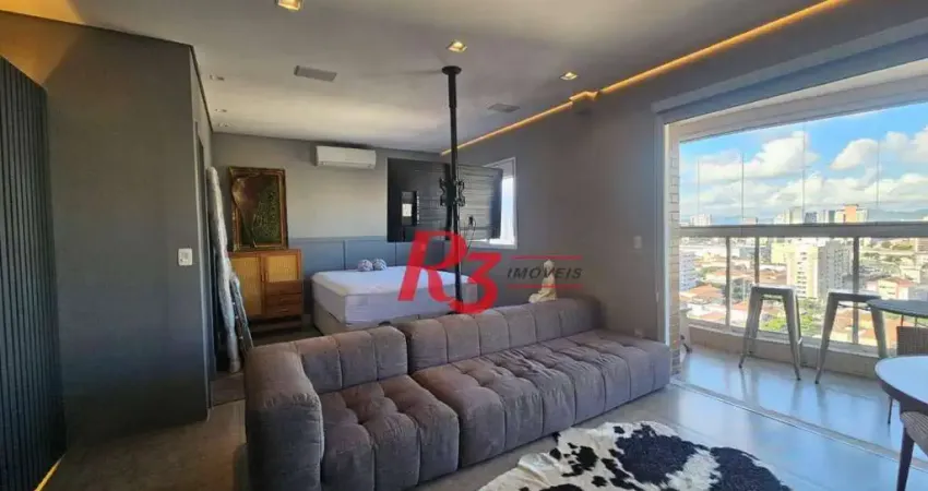 Studio com 1 dormitório à venda, 45 m² por r$ 680.000,00 - campo grande - santos/sp