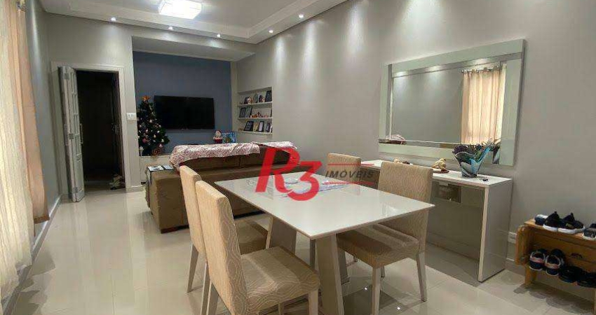R3 REAL ESTATE VENDE! Apartamento Vista Mar  com 3 dormitórios à venda, 173 m² por R$ 1.050.000 - Gonzaga - Santos/SP