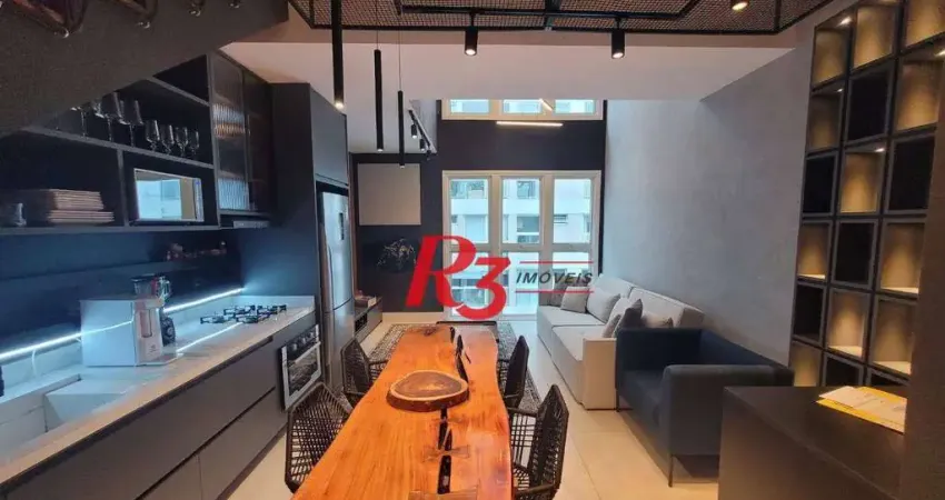 Loft com 1 dormitório, 69 m² - venda por R$ 920.000,00 ou aluguel por R$ 7.500,00/mês - Gonzaga - Santos/SP