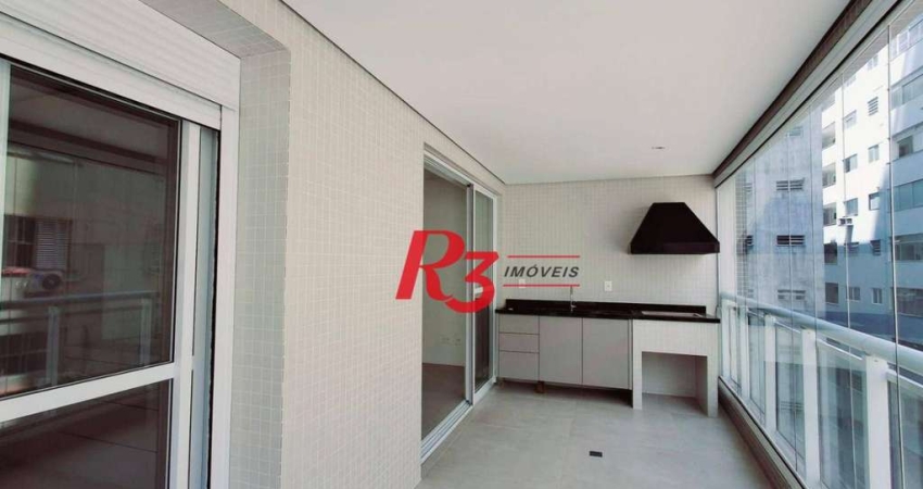 Apartamento para alugar, 94 m² por R$ 8.000,00/mês - Boqueirão - Santos/SP