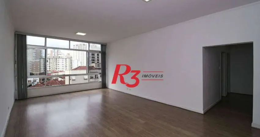 Apartamento com 3 dormitórios para alugar, 168 m² por R$ 6.300,00/mês - Boqueirão - Santos/SP
