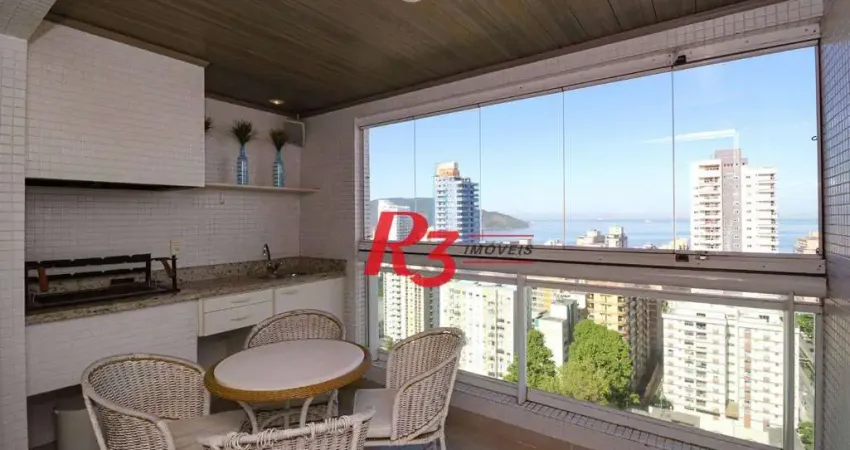 Apartamento com 3 dormitórios à venda, 232 m² por R$ 3.800.000,00 - Embaré - Santos/SP