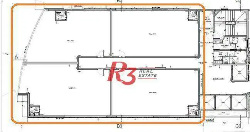 Andar Corporativo para alugar, 492 m² por R$ 38.431,26/mês - Vila Matias - Santos/SP