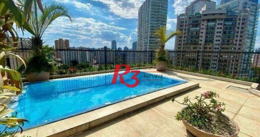 Cobertura com 5 dormitórios à venda, 336 m² por R$ 3.300.000,00 - Ponta da Praia - Santos/SP