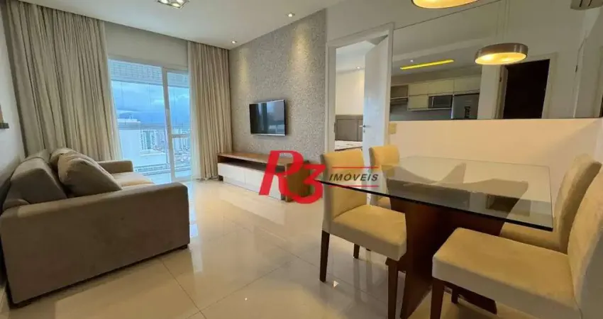 Apartamento com 1 dormitório para alugar, 57 m² por R$ 6.200,00/mês - Gonzaga - Santos/SP